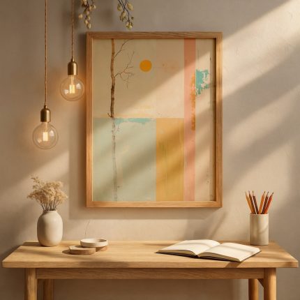 Çalışma masası üzerinde “Bir Yılın İçinden” minimal tablo