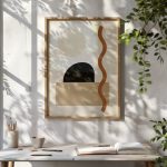 Çalışma alanında soyut minimalist tablo