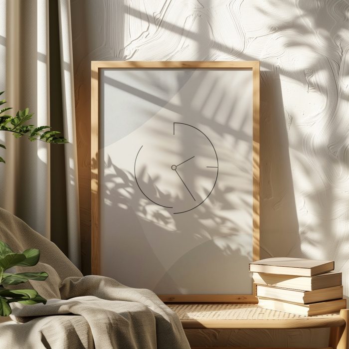 Minimal saat temalı tablo okuma köşesi