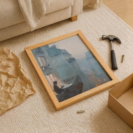 Günün Eşiğinde figüratif tablo kuşbakışı çekim