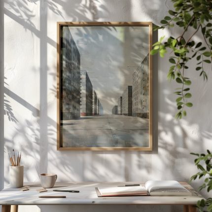 minimalist perspektif tablosu – çalışma odası