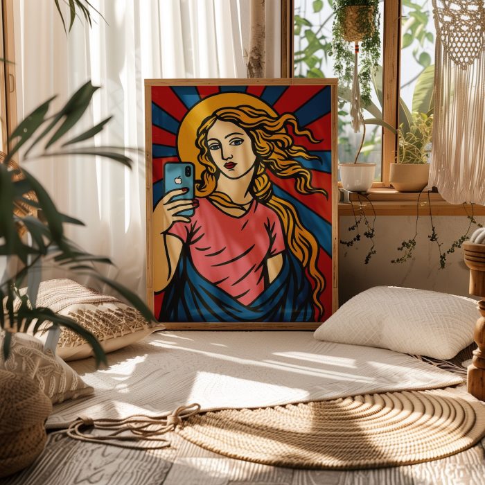 Güneş ışığında ikon duvar posteri yerleştirilmiş