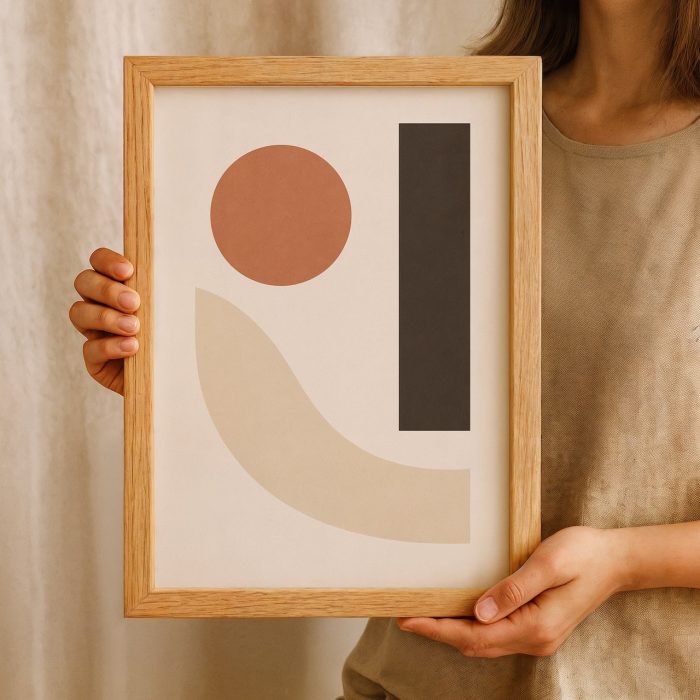 elde tutulan modern geometrik tablo
