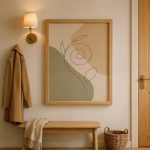 Ahşap çerçeveli modern sade tablo ön görünüm