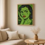 salon için pop art kadın tablosu