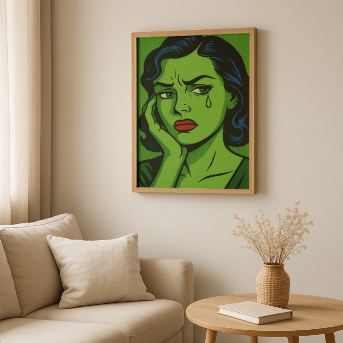 salon için pop art kadın tablosu