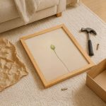 Zemine bırakılmış minimalist tablo