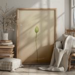 Okuma odasında yerleştirilmiş minimalist tablo