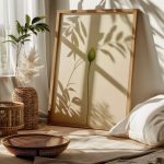 Pencere önünde duran minimalist tablo