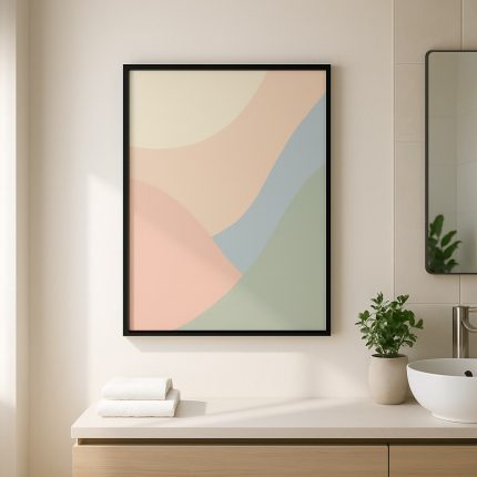 Pastel tablo banyo dekorasyonunda